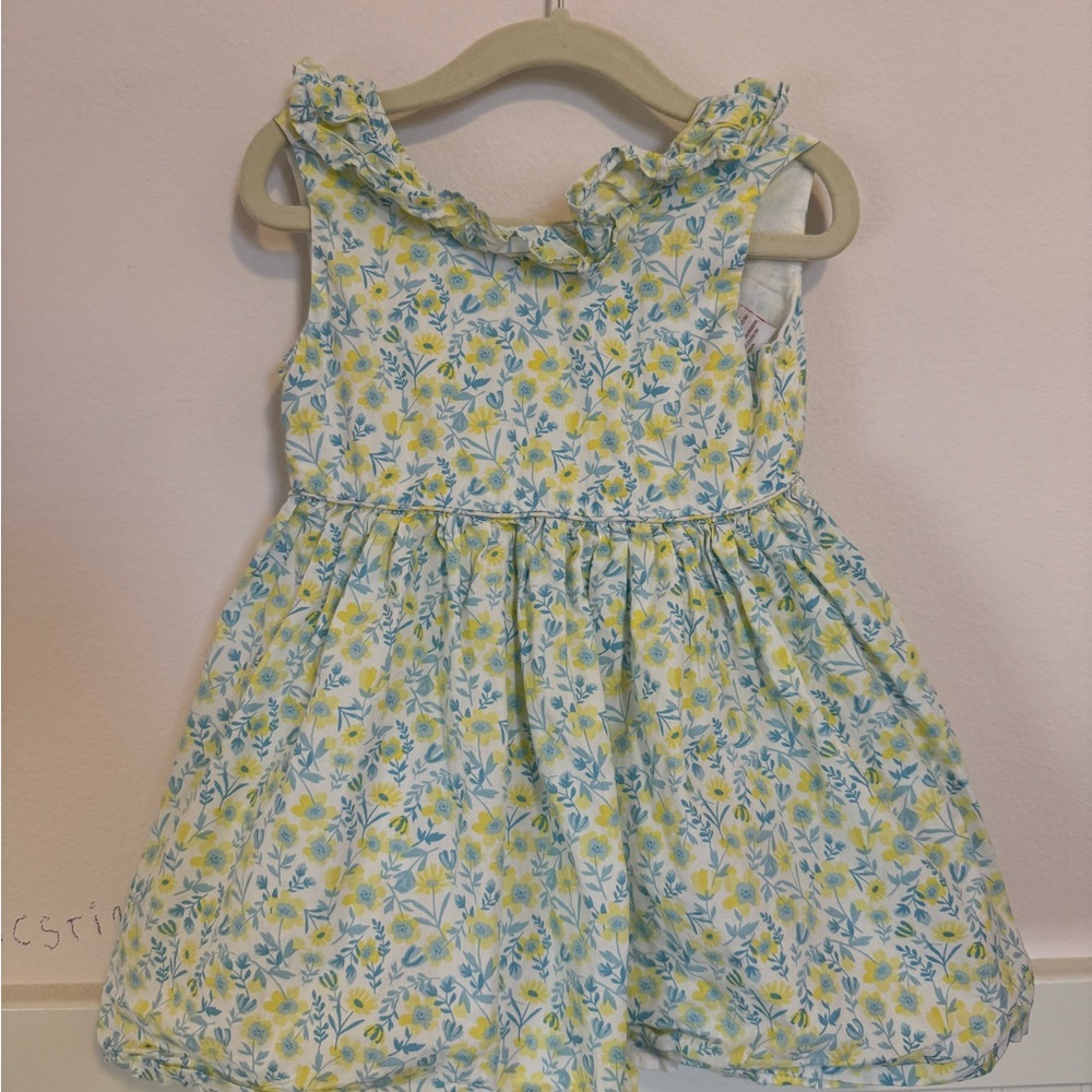 Tommy Bahama Yellow and Blue Ruffled Tiered Sundress